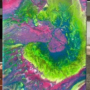Yugen 8"x10" Painting by Color Fluent Art (Pink/Purple/Green/Blue)